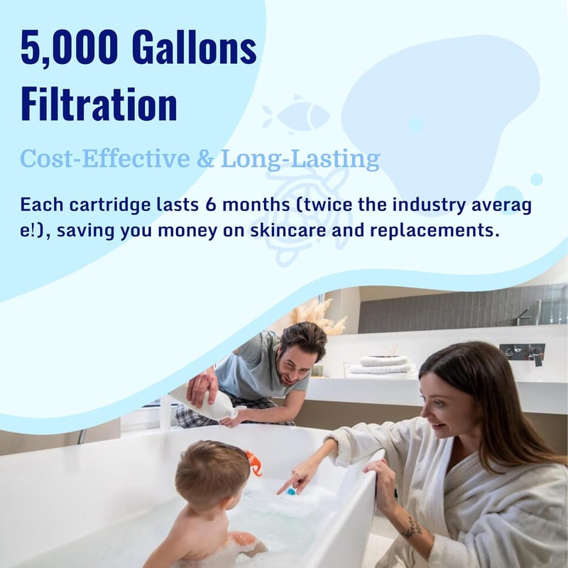 YACVRLT 2 Pack Bath Filter Cartridge Replacement | 10-Stage 5,000 Gallons Filtration | Universal Fit for Most Bath Filters | Removes Chlorine, Fluoride, Heavy Metals | Durable & Skin-Safe, BPA Free - Image 5